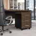 Gaveteiro Escritório Office Com Rodízios 3 Gavetas Atria Executiva A02 Charuto Preto - Lyam Decor