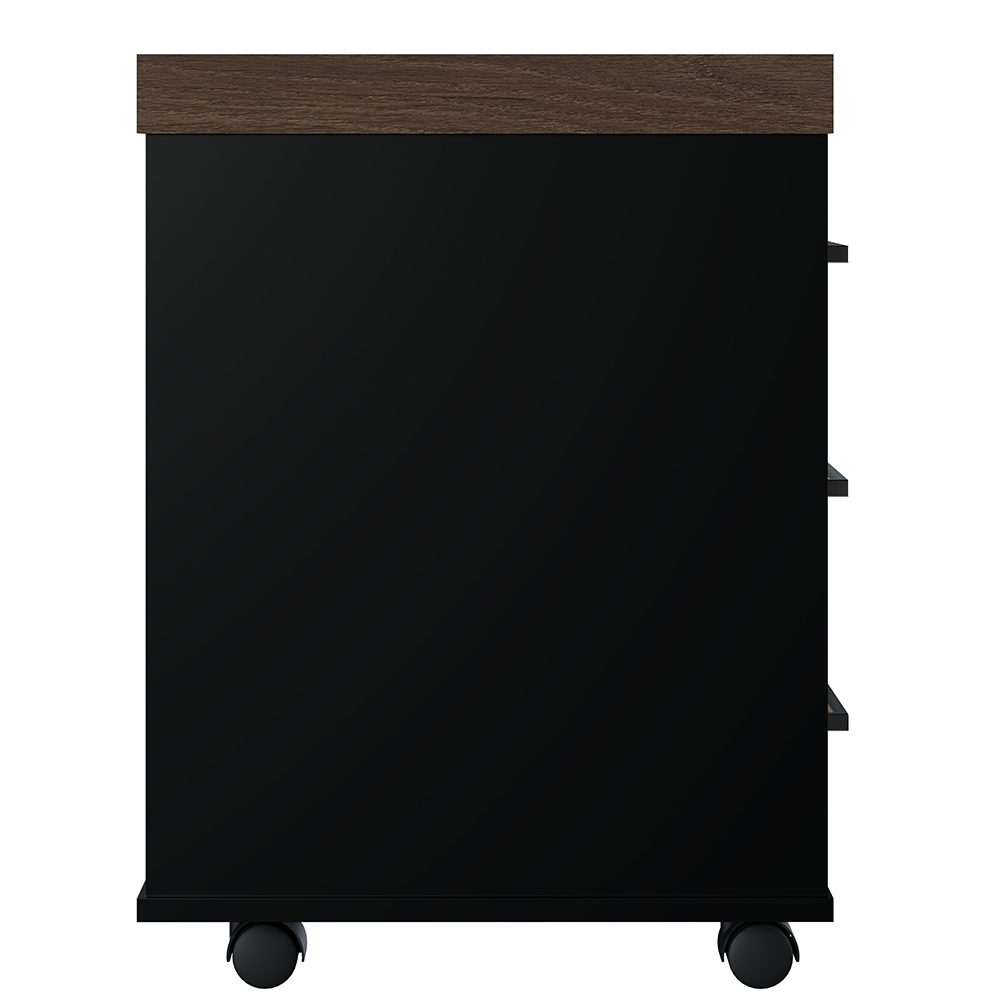 Gaveteiro Escritório Office Com Rodízios 3 Gavetas Atria Executiva A02 Charuto Preto - Lyam Decor