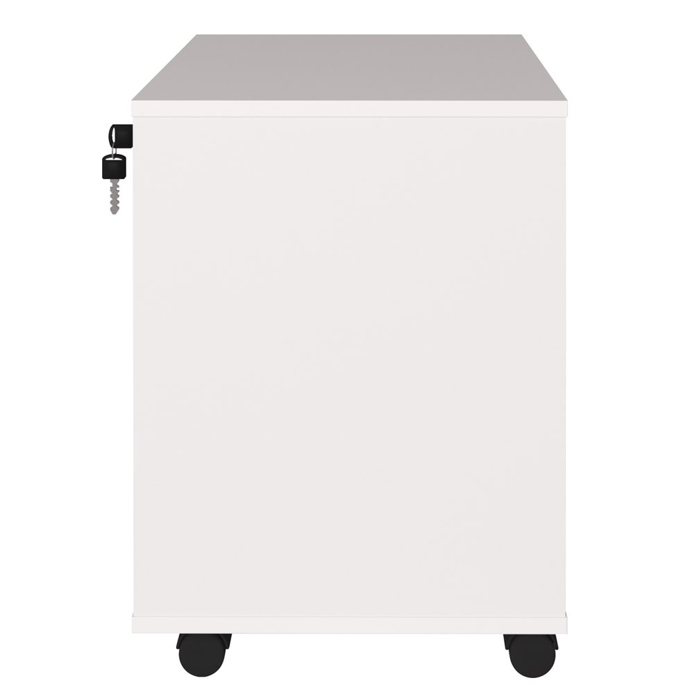 Gaveteiro Para Escritório Office com Rodízios 03 Gavetas Face A02 Branco - Lyam Decor