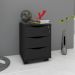 Gaveteiro Para Escritório Office com Rodízios 03 Gavetas Face A02 Preto - Lyam Decor