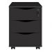 Gaveteiro Para Escritório Office com Rodízios 03 Gavetas Face A02 Preto - Lyam Decor