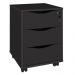 Gaveteiro Para Escritório Office com Rodízios 03 Gavetas Face A02 Preto - Lyam Decor