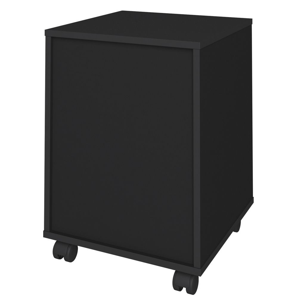 Gaveteiro Para Escritório Office com Rodízios 03 Gavetas Face A02 Preto - Lyam Decor