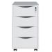 Gaveteiro Para Escritório Office com Rodízios 04 Gavetas Bit A02 Branco - Lyam Decor