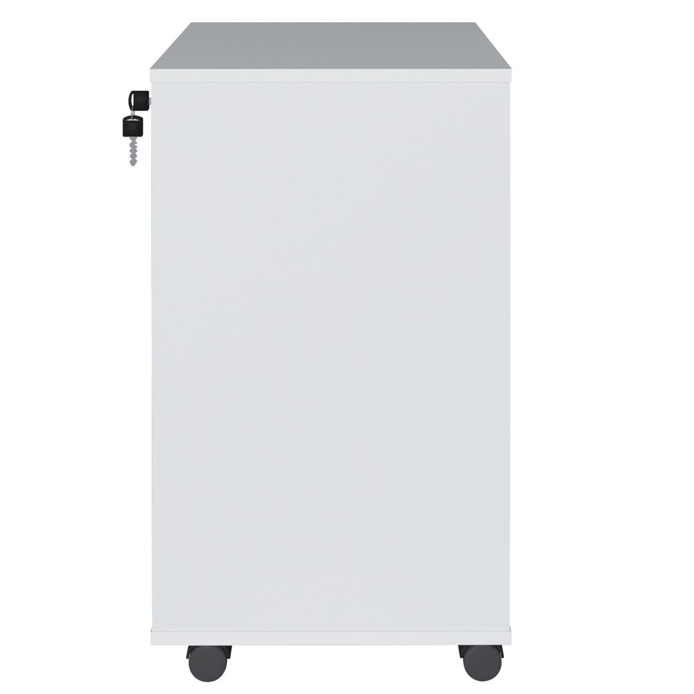 Gaveteiro Para Escritório Office com Rodízios 04 Gavetas Bit A02 Branco - Lyam Decor