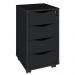 Gaveteiro Para Escritório Office com Rodízios 04 Gavetas Bit A02 Preto - Lyam Decor