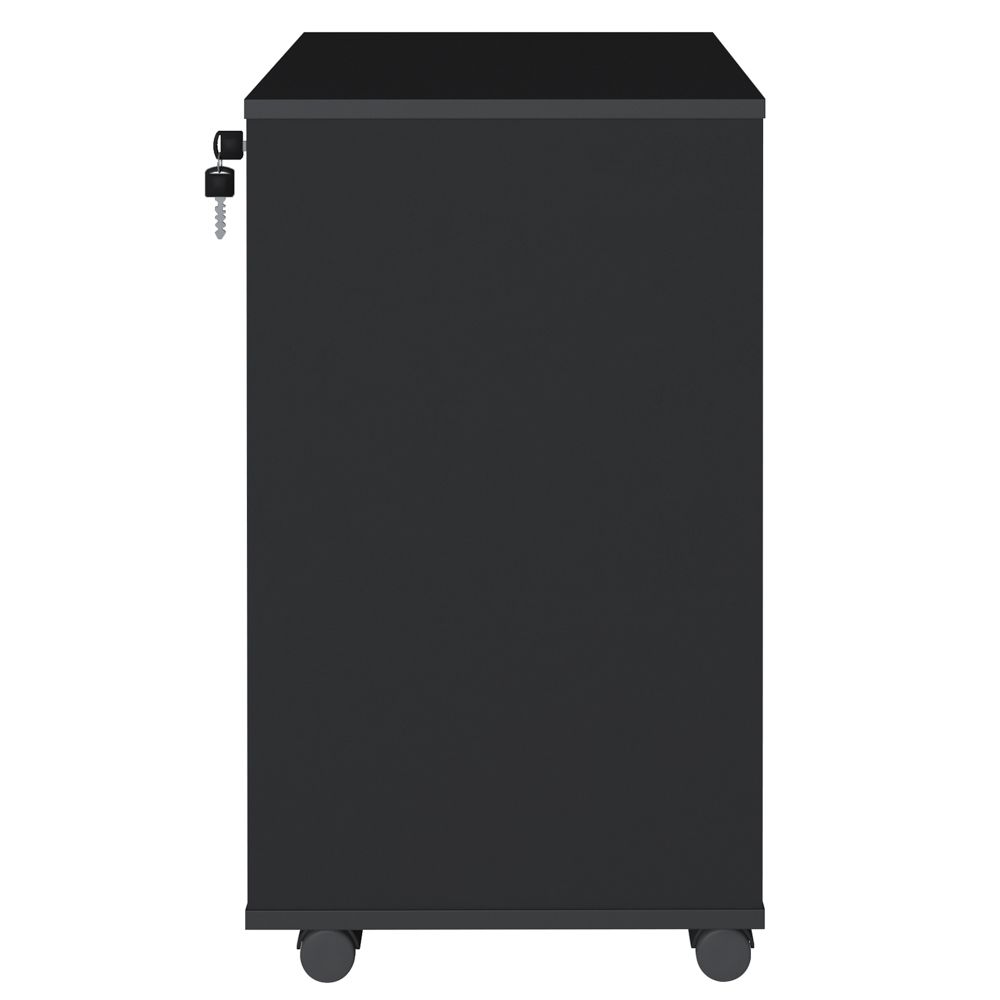 Gaveteiro Para Escritório Office com Rodízios 04 Gavetas Bit A02 Preto - Lyam Decor