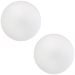 Kit 02 Assentos Redondo Banqueta Cadeira Estofados Poltronas H02 Corino Branco 35 cm - Lyam Decor