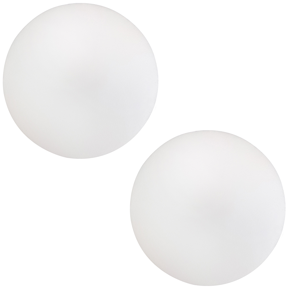Kit 02 Assentos Redondo Banqueta Cadeira Estofados Poltronas H02 Corino Branco 35 cm - Lyam Decor