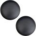 Kit 02 Assentos Redondo Banqueta Cadeira Estofados Poltronas H02 Corino Preto 30 cm - Lyam Decor