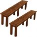 Kit 02 Bancos De Madeira Maciça Pinus 120 cm Rústico Vintage W02 Imbuia - Lyam Decor