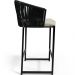 Kit 02 Banqueta Para Área Gourmet Cozinha Varanda Corda Náutica Sunset D04 Preto - Lyam Decor