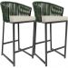 Kit 02 Banqueta Para Área Gourmet Cozinha Varanda Corda Náutica Sunset D04 Verde - Lyam Decor