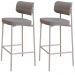 Kit 02 Banquetas Alta Bar Cozinha Sala De Jantar Aço Branco Kaira C01 Linho Cinza - Lyam Decor