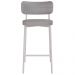 Kit 02 Banquetas Alta Bar Cozinha Sala De Jantar Aço Branco Kaira C01 Linho Cinza - Lyam Decor