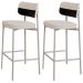 Kit 02 Banquetas Alta Bar Cozinha Sala De Jantar Aço Branco Kaira C01 Linho Palha Courino Preto - Lyam Decor