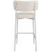 Kit 02 Banquetas Alta Bar Cozinha Sala De Jantar Aço Branco Kaira C01 Linho Palha Courino Preto - Lyam Decor
