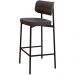 Kit 02 Banquetas Alta Bar Cozinha Sala De Jantar Aço Preto Kaira C01 Linho Preto - Lyam Decor