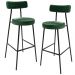 Kit 02 Banquetas Alta Bar Cozinha Sala De Jantar Em Aço Milão F01 Facto Verde Musgo - Lyam Decor