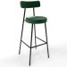 Kit 02 Banquetas Alta Bar Cozinha Sala De Jantar Em Aço Milão F01 Facto Verde Musgo - Lyam Decor