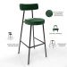 Kit 02 Banquetas Alta Bar Cozinha Sala De Jantar Em Aço Milão F01 Facto Verde Musgo - Lyam Decor
