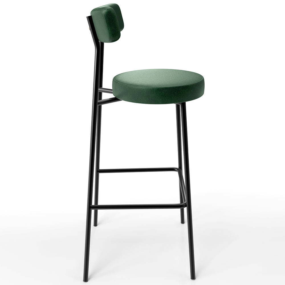 Kit 02 Banquetas Alta Bar Cozinha Sala De Jantar Em Aço Milão F01 Facto Verde Musgo - Lyam Decor