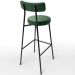 Kit 02 Banquetas Alta Bar Cozinha Sala De Jantar Em Aço Milão F01 Facto Verde Musgo - Lyam Decor