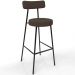Kit 02 Banquetas Alta Bar Cozinha Sala De Jantar Em Aço Milão F01 Suede Marrom - Lyam Decor
