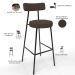 Kit 02 Banquetas Alta Bar Cozinha Sala De Jantar Em Aço Milão F01 Suede Marrom - Lyam Decor