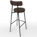 Kit 02 Banquetas Alta Bar Cozinha Sala De Jantar Em Aço Milão F01 Suede Marrom - Lyam Decor