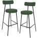 Kit 02 Banquetas Alta Bar Cozinha Sala De Jantar Em Aço Milão F01 Suede Verde Musgo - Lyam Decor