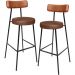 Kit 02 Banquetas Alta Bar Cozinha Sala De Jantar Milão L02 Couríssimo Camel Marrom - Lyam Decor