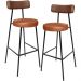 Kit 02 Banquetas Alta Bar Cozinha Sala De Jantar Milão L02 Couríssimo Marrom Camel - Lyam Decor