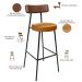 Kit 02 Banquetas Alta Bar Cozinha Sala De Jantar Milão L02 Couríssimo Marrom Whisky - Lyam Decor