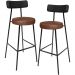 Kit 02 Banquetas Alta Bar Cozinha Sala De Jantar Milão L02 Couríssimo Preto Marrom - Lyam Decor