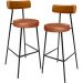 Kit 02 Banquetas Alta Bar Cozinha Sala De Jantar Milão L02 Couríssimo Whisky Camel - Lyam Decor