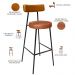 Kit 02 Banquetas Alta Bar Cozinha Sala De Jantar Milão L02 Couríssimo Whisky Camel - Lyam Decor