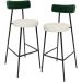 Kit 02 Banquetas Alta Bar Cozinha Sala De Jantar Milão L02 Facto Verde Linho Champagne - Lyam Decor
