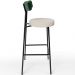 Kit 02 Banquetas Alta Bar Cozinha Sala De Jantar Milão L02 Facto Verde Musgo Linho Cru - Lyam Decor