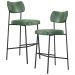 Kit 02 Banquetas Alta Bar Cozinha Sala De Jantar Preto Elira L02 Couríssimo Verde - Lyam Decor