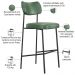 Kit 02 Banquetas Alta Bar Cozinha Sala De Jantar Preto Elira L02 Couríssimo Verde - Lyam Decor