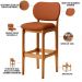 Kit 02 Banquetas Alta Bar Cozinha Sala Jantar Fixa Betta L02 Imbuia Tecido Terracota - Lyam Decor