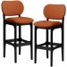 Kit 02 Banquetas Alta Bar Cozinha Sala Jantar Fixa Betta L02 Preto Tecido Terracota - Lyam Decor