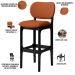 Kit 02 Banquetas Alta Bar Cozinha Sala Jantar Fixa Betta L02 Preto Tecido Terracota - Lyam Decor