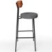 Kit 02 Banquetas Alta Bar Cozinha Sala Jantar Milão L02 Couríssimo Camel Cinza Escuro - Lyam Decor