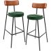 Kit 02 Banquetas Alta Bar Cozinha Sala Jantar Milão L02 Couríssimo Camel Facto Verde - Lyam Decor