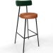 Kit 02 Banquetas Alta Bar Cozinha Sala Jantar Milão L02 Facto Verde Couríssimo Camel - Lyam Decor