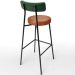 Kit 02 Banquetas Alta Bar Cozinha Sala Jantar Milão L02 Facto Verde Couríssimo Camel - Lyam Decor