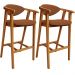 Kit 02 Banquetas Alta Cozinha Bancada Bar Sala de Jantar Fixa Cecília L02 Bouclê Terracota - Lyam