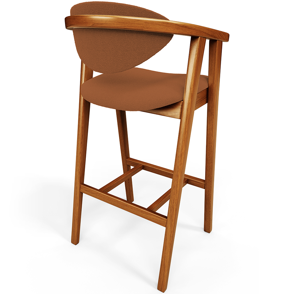 Kit 02 Banquetas Alta Cozinha Bancada Bar Sala de Jantar Fixa Cecília L02 Bouclê Terracota - Lyam